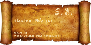 Stecher Mína névjegykártya